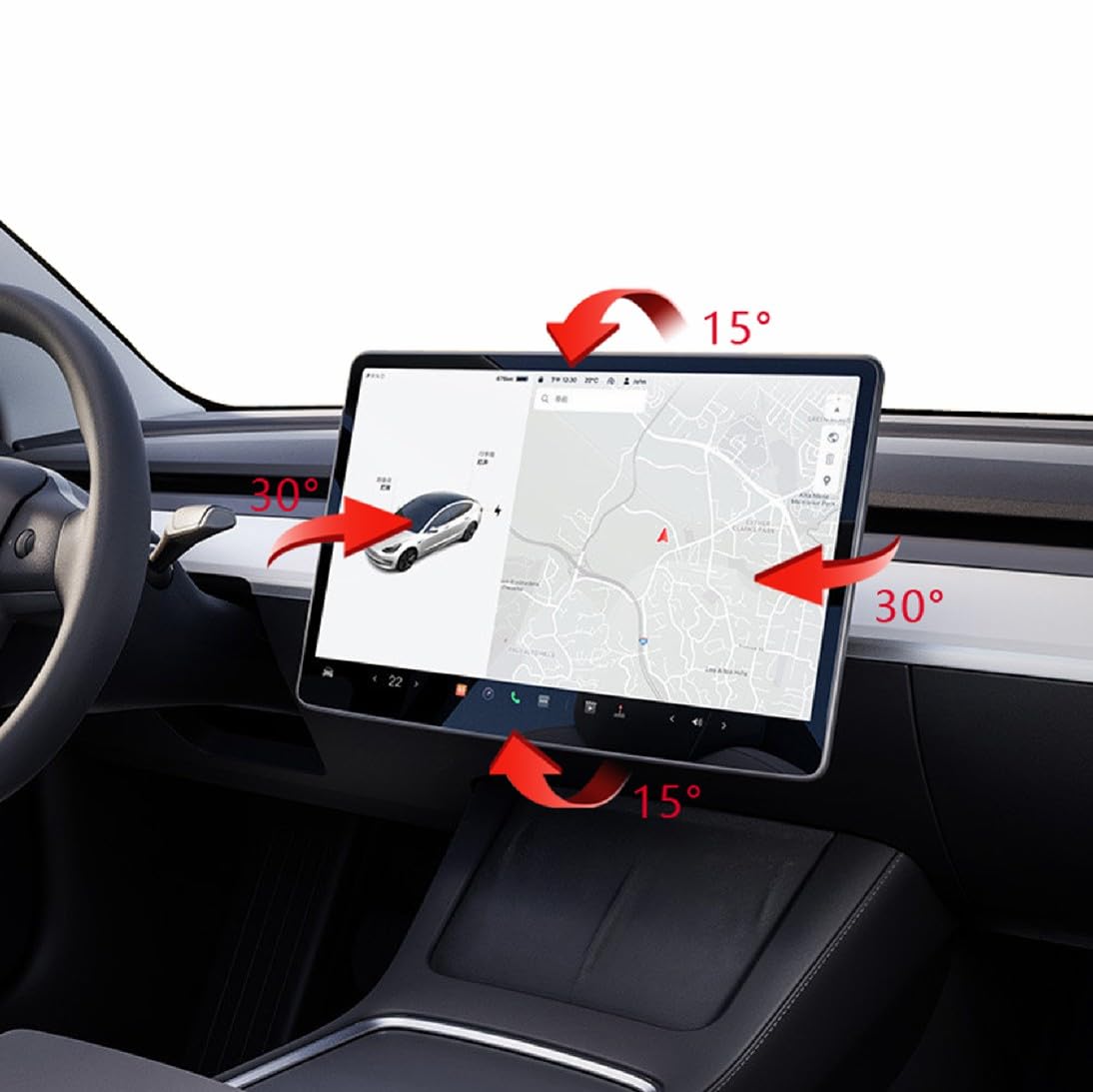 Novozopai Tesla Model 3/Y Bildschirm-Drehgelenk - neigbar - vier Richtungen