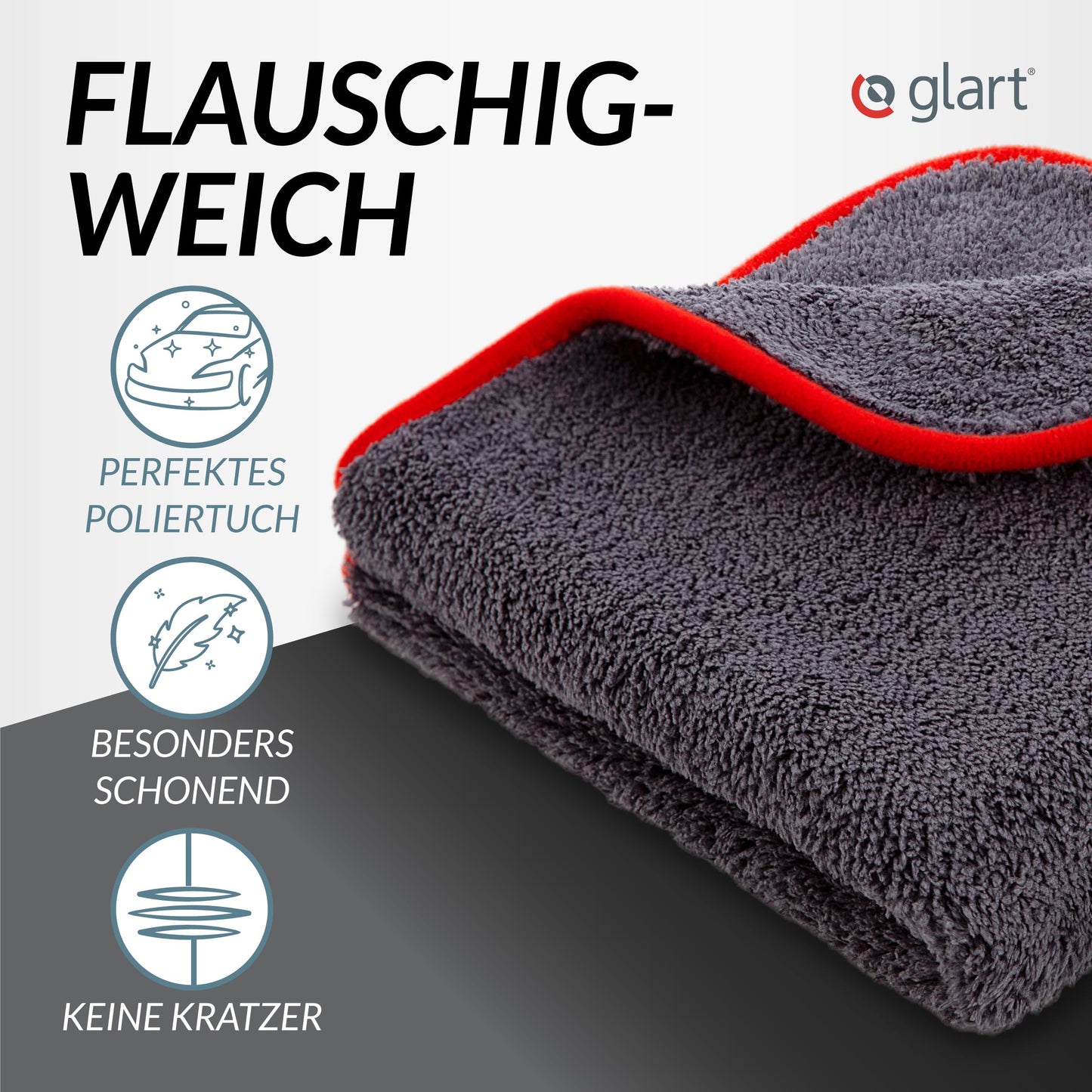 Glart Trockentücher nach Reinigung für Tesla Model 3/Y (3er Set) - 40x40cm