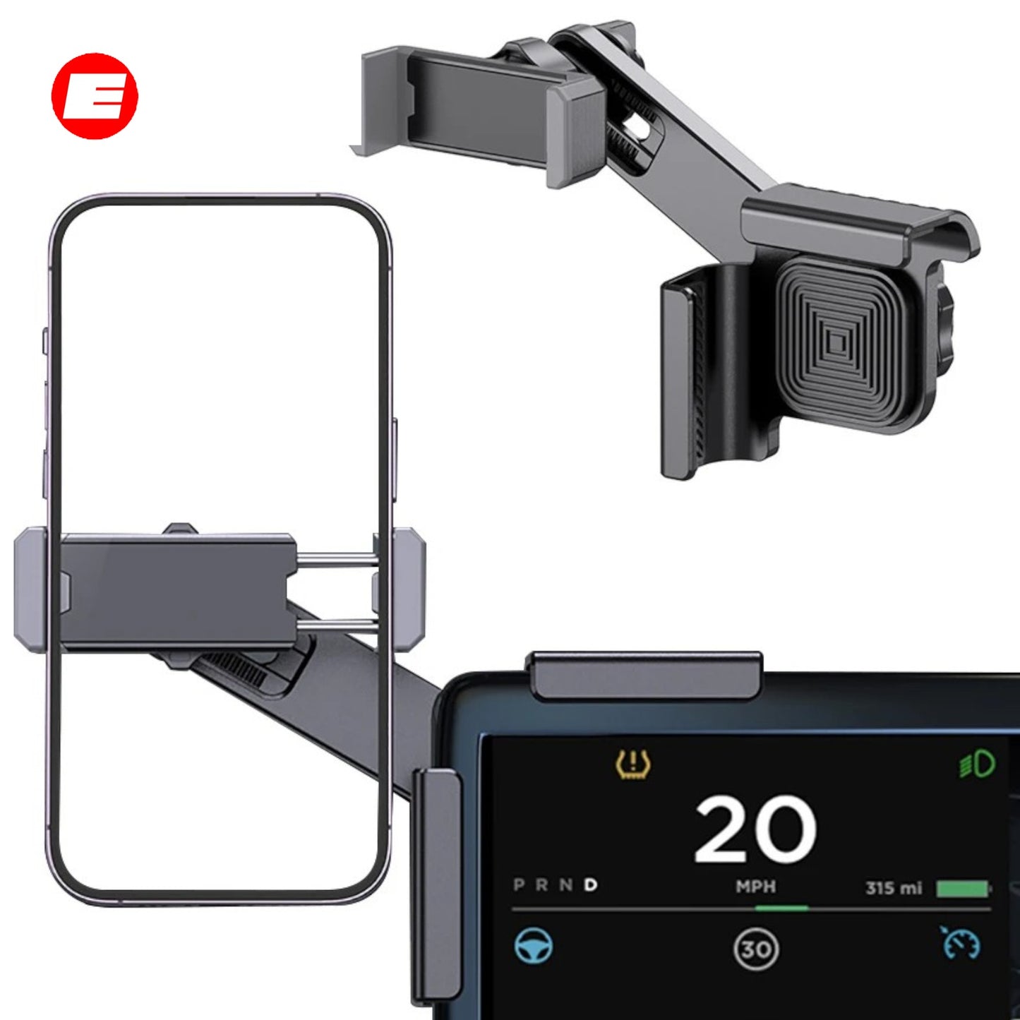 Premium Handyhalterung für Tesla Model 3 (Pre-Facelift+Highland) und Tesla Model Y