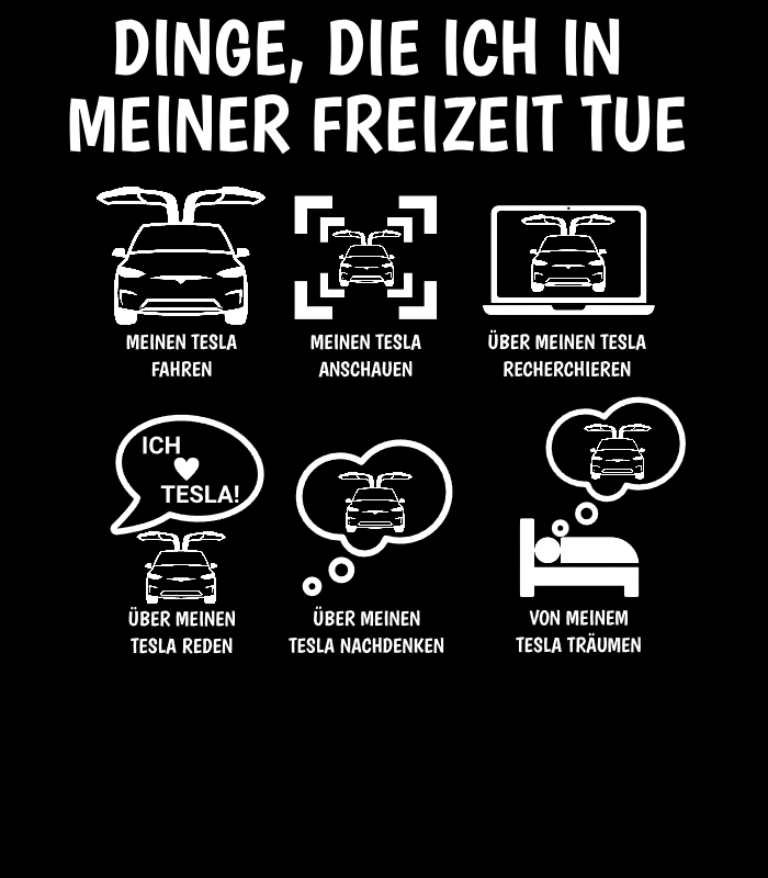 Tesla Fan Premium Unisex Hoodie: Meine Freizeitbeschäftigungen (3/Y/S/X)