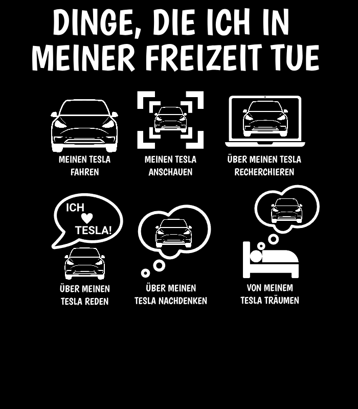 Model Y Premium Unisex Hoodie: Meine Freizeitbeschäftigungen als Tesla-Fan