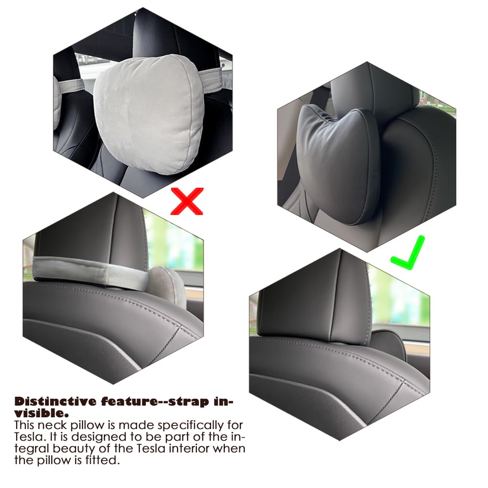 Tesbeauty Tesla Kopfstützenkissen - Tesla Model 3/Y (2er Set)