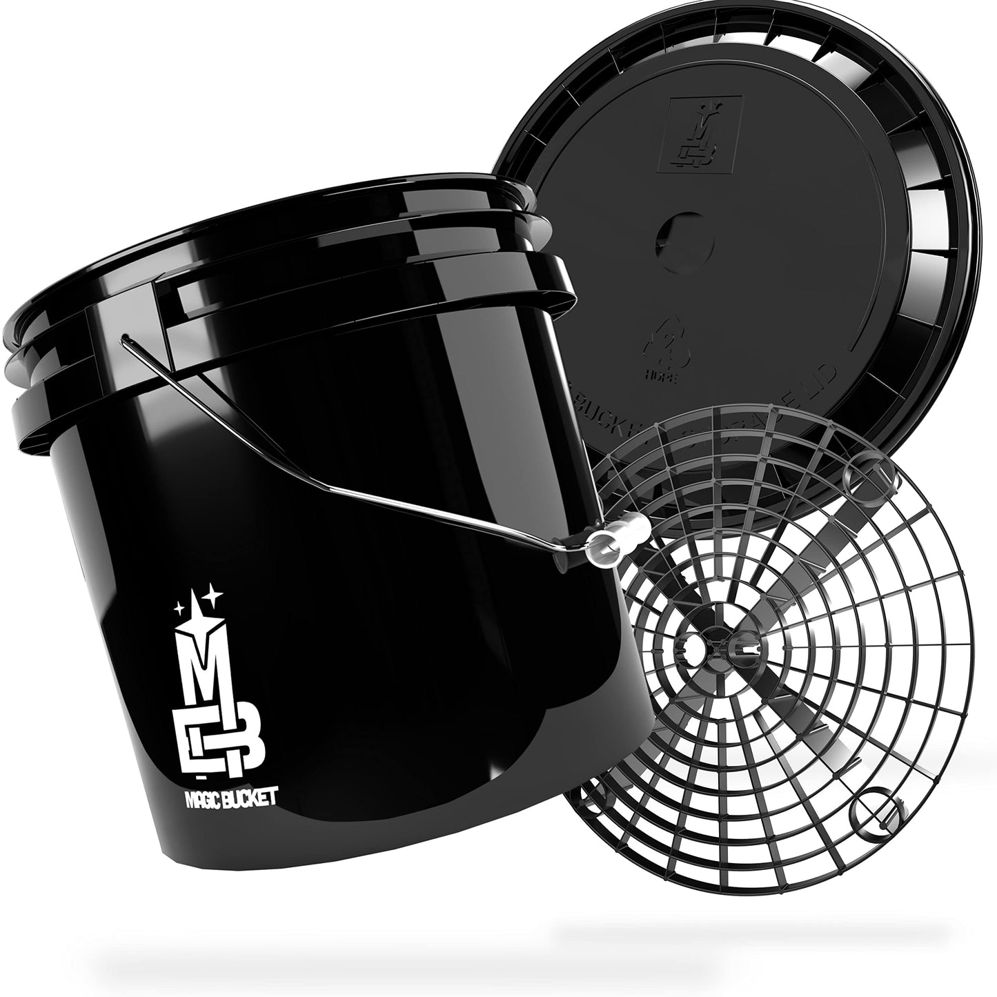 MAGIC BUCKET | Wascheimer 13 Liter | Mit Grit Guard Schmutzsieb für Tesla Model 3/Y Reinigung