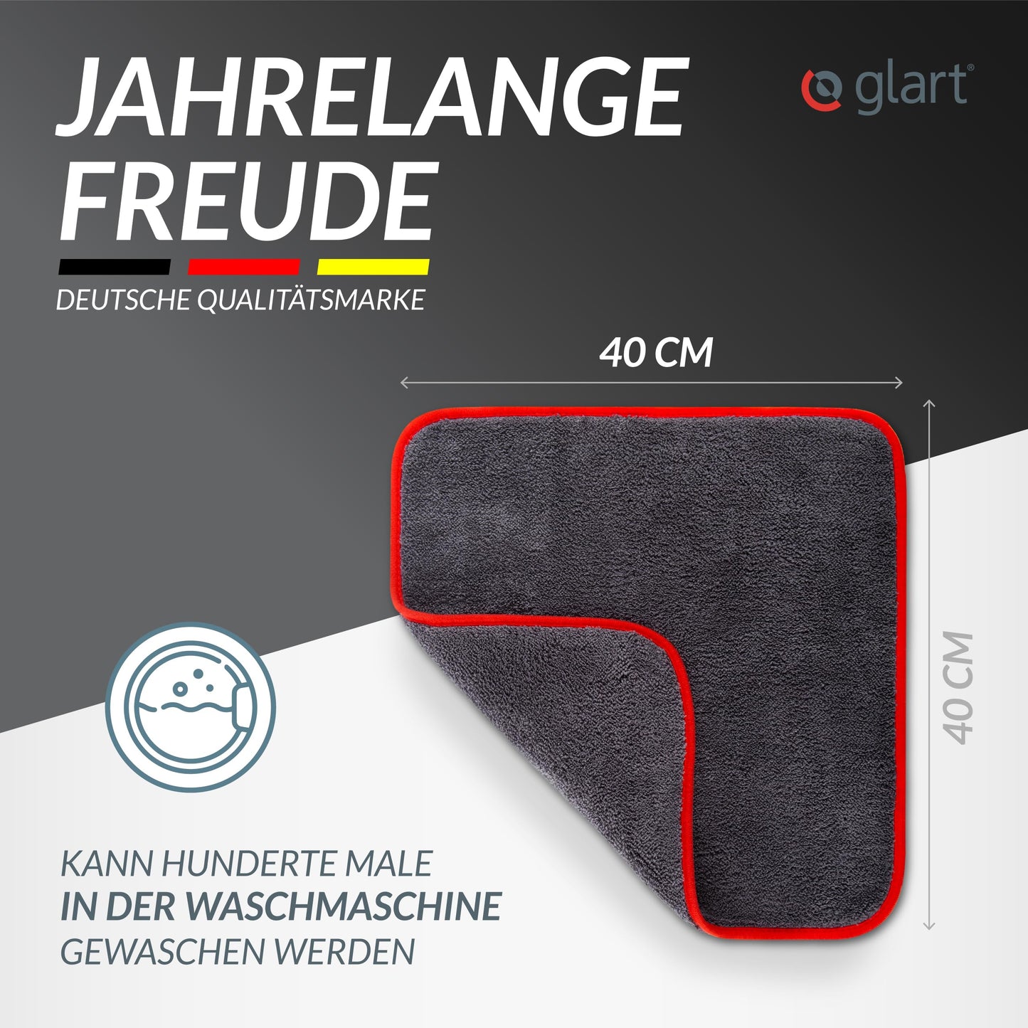 Glart Trockentücher nach Reinigung für Tesla Model 3/Y (3er Set) - 40x40cm