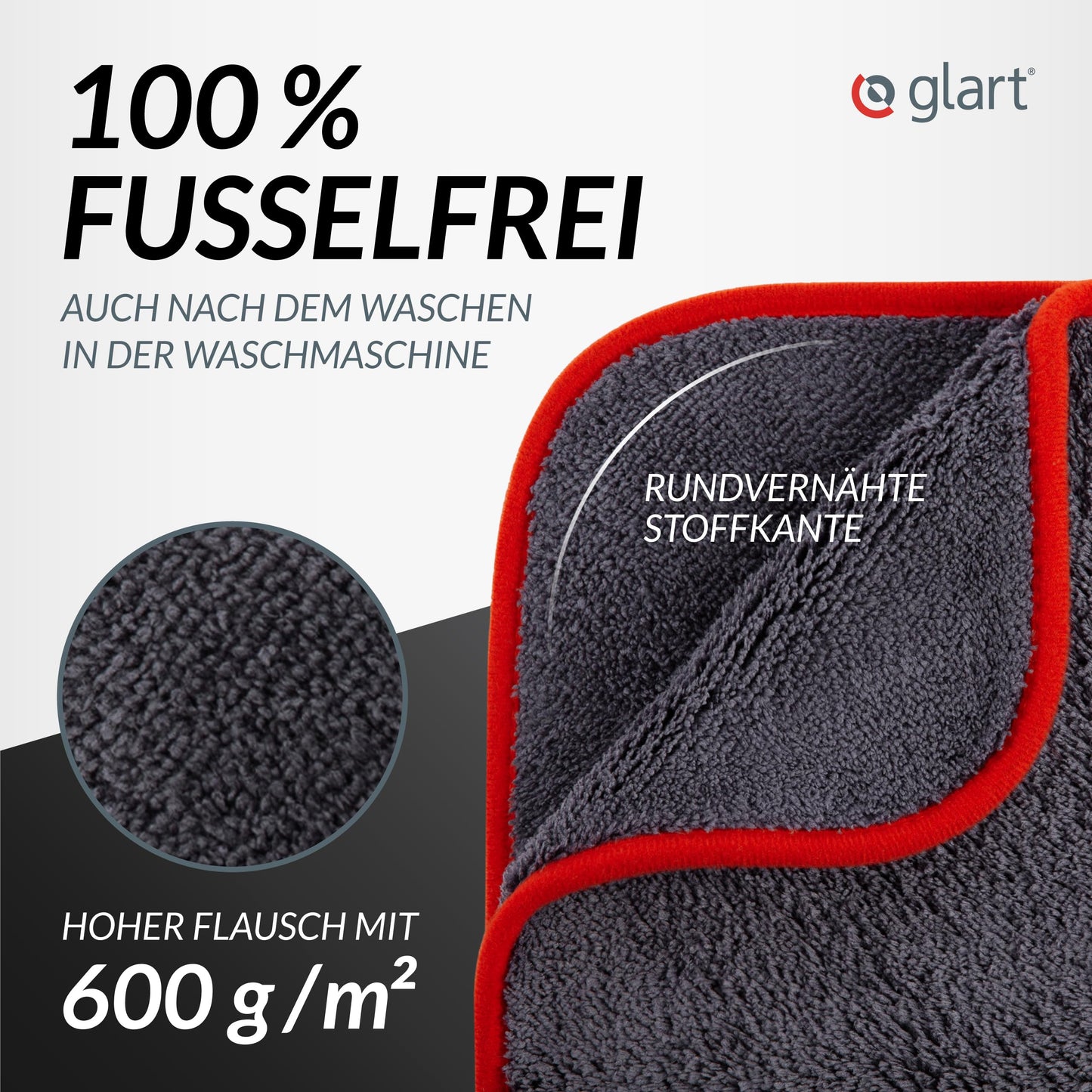 Glart Trockentücher nach Reinigung für Tesla Model 3/Y (3er Set) - 40x40cm