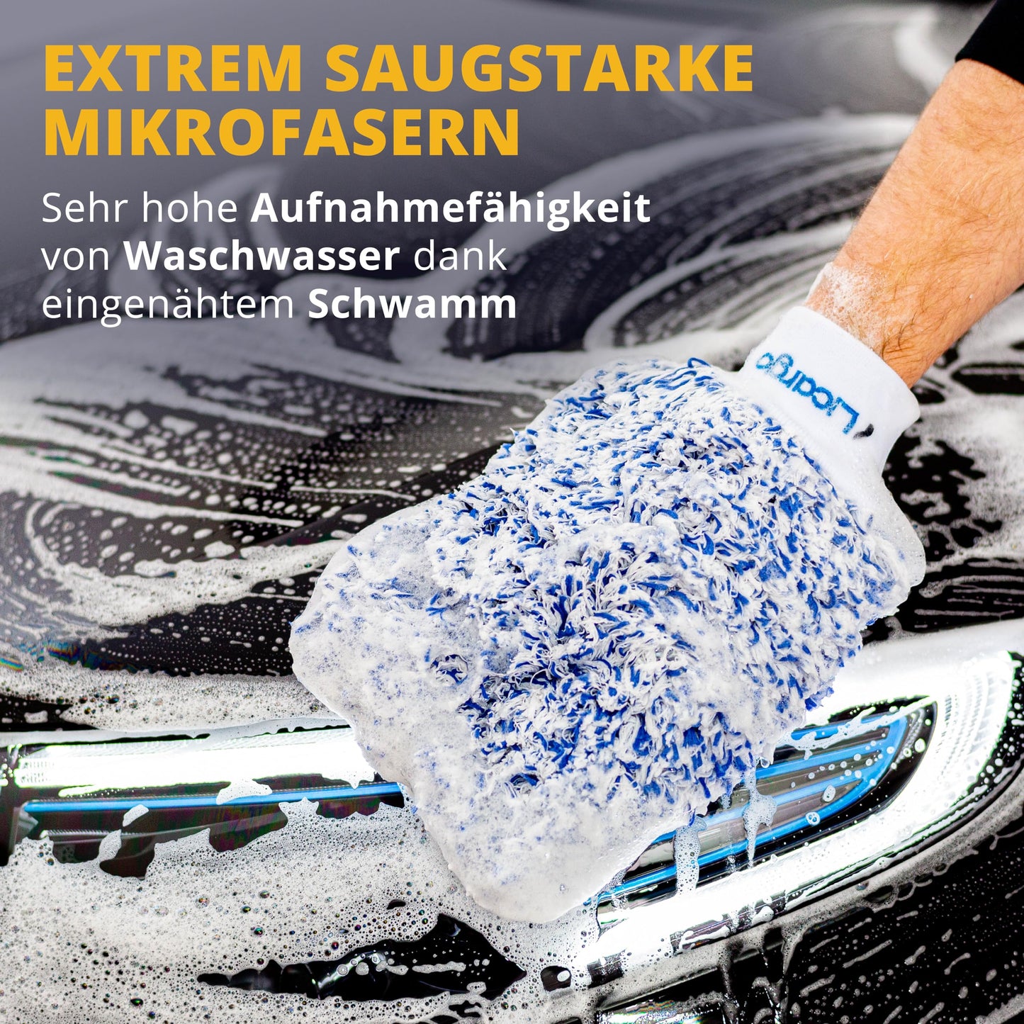 LICARGO® Autowaschhandschuh aus ultraweicher Mikrofaser - Reinigung Tesla Model 3/Y