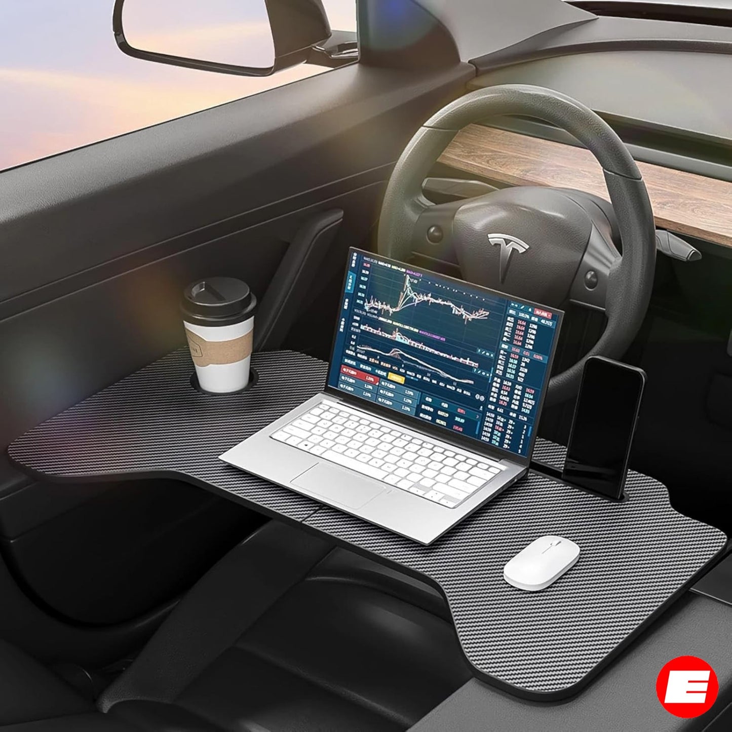 Klappbarer Arbeitstisch (verbesserte Version) für Tesla Model 3 (Pre-Facelift+Highland) und Tesla Model Y