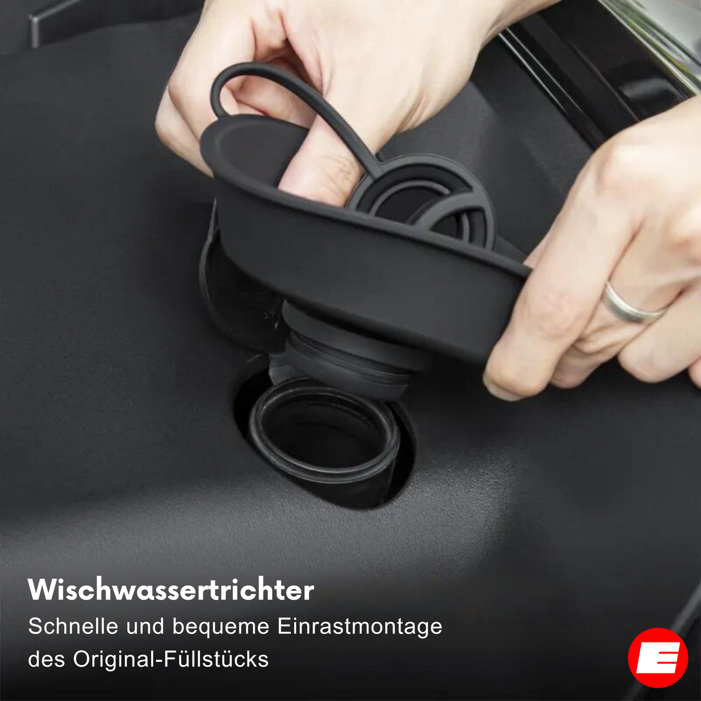 Praktischer Wischwassertrichter für Tesla Model 3 (Pre-Facelift, Highland) und Tesla Model Y