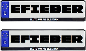 Blutgruppe ELEKTRO - Kennzeichenhalter (Paar) - EURO Norm 520x110