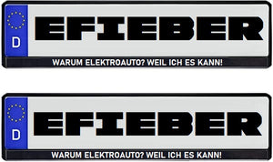 Warum Elektroauto? Weil ich es kann! - Kennzeichenhalter (Paar) - EURO Norm 520x110