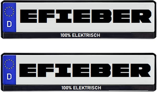 100% elektrisch - Kennzeichenhalter (Paar) - EURO Norm 520x110