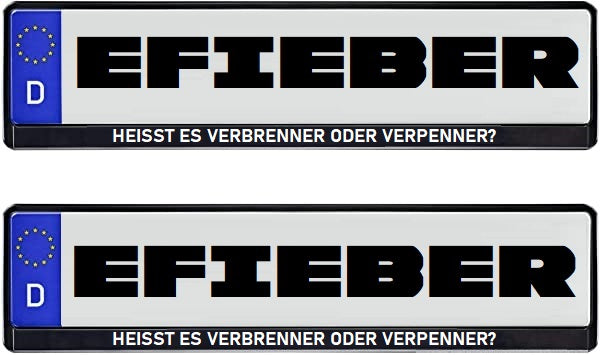 Verbrenner oder Verpenner - Kennzeichenhalter (Paar) - EURO Norm 520x110