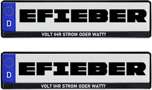 Volt Ihr Strom Oder Watt?- Kennzeichenhalter (Paar) - EURO Norm 520x110
