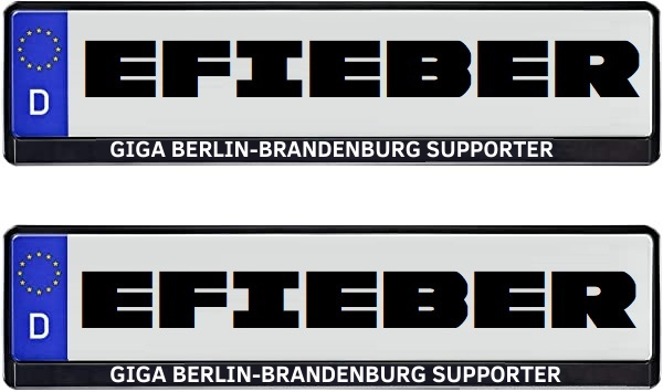 GIGA Berlin Supporter - Kennzeichenhalter (Paar) - EURO Norm 520x110